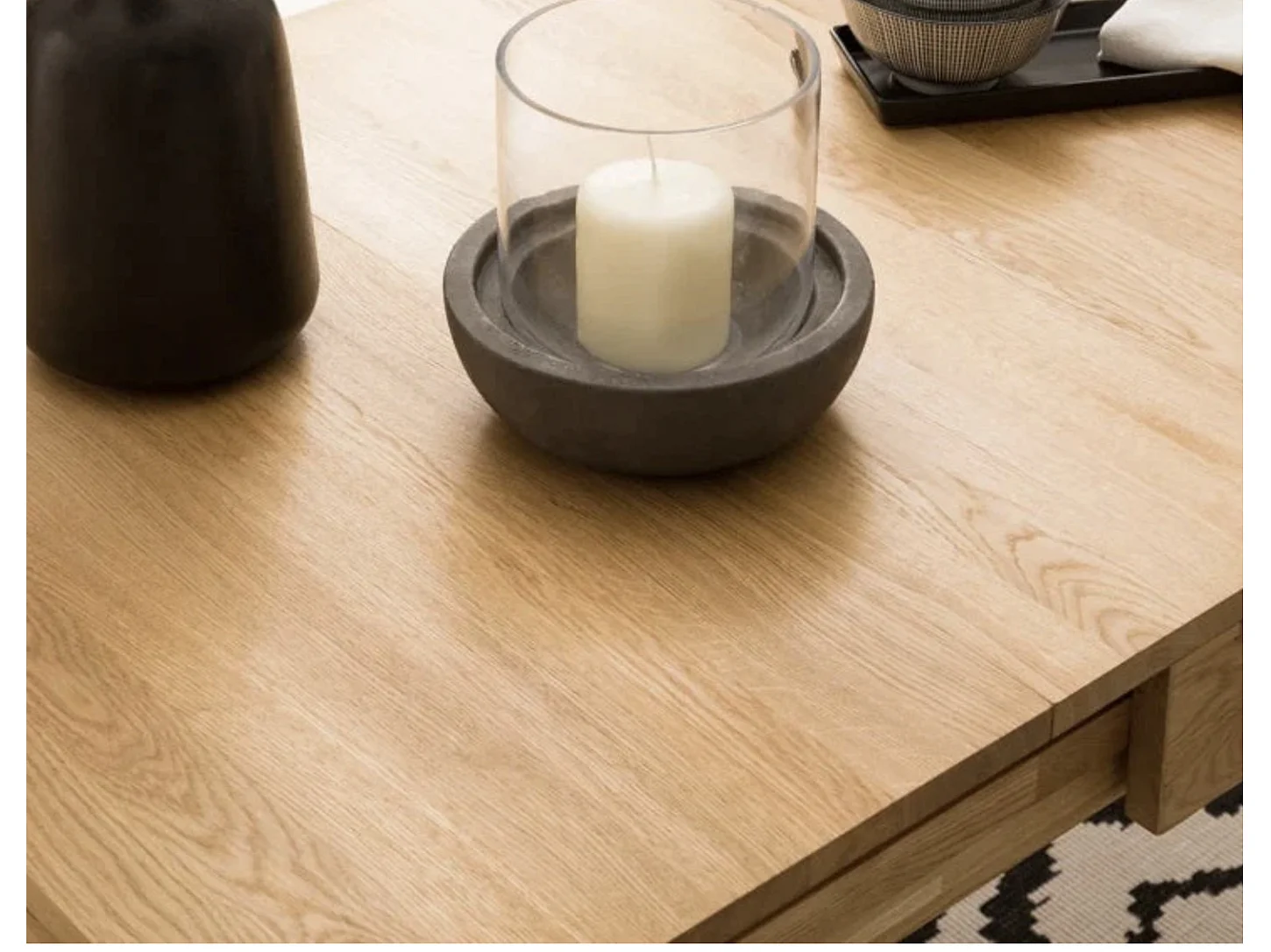 Mesa extensible Marko de madera maciza de roble de 120 a 160 cm