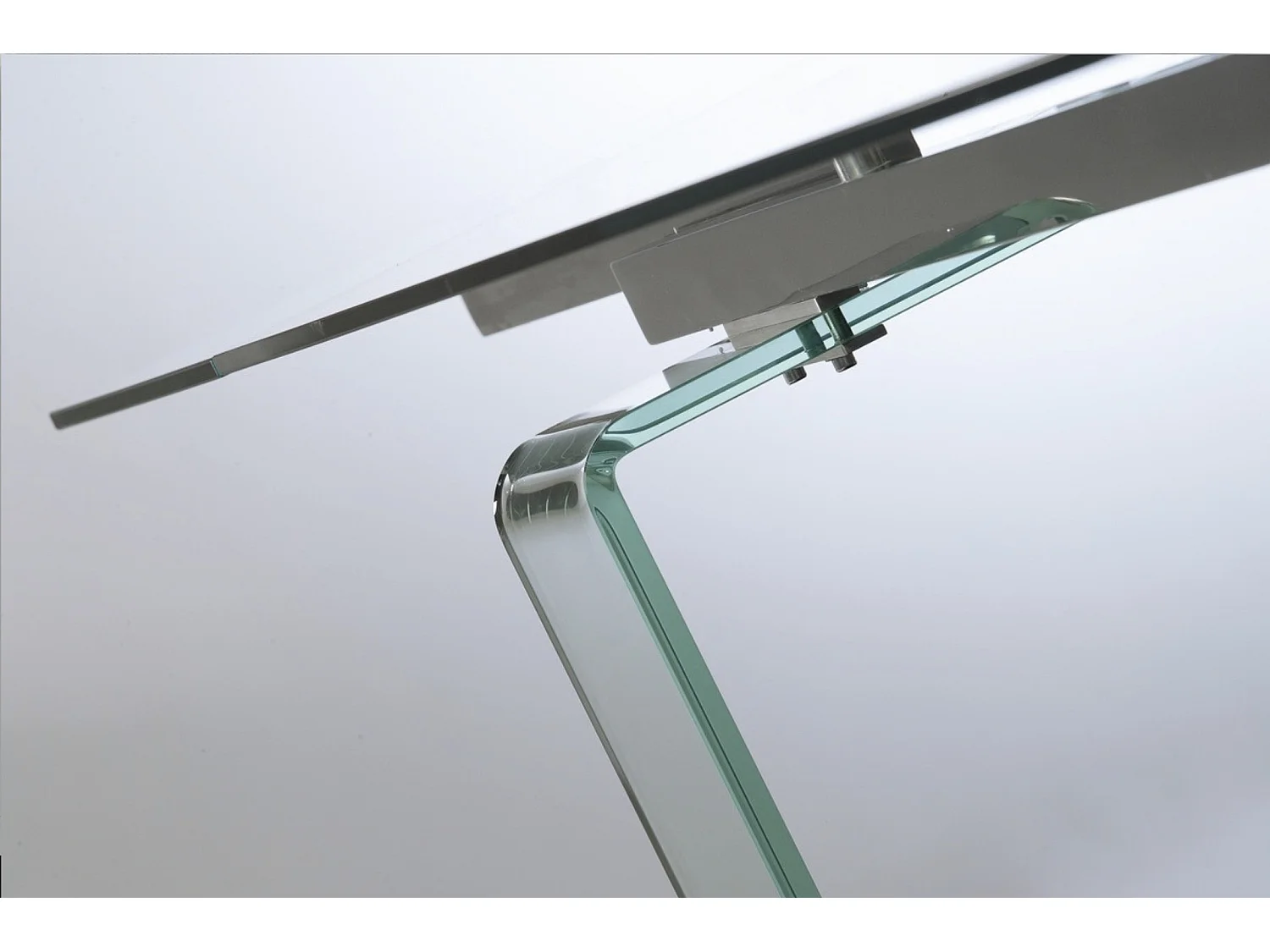 Table rectangulaire extensible verre trempé transparent Angel 160-240cm