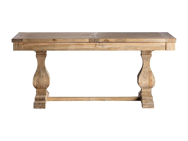 Bukila mesa de comedor rectangular extensible de madera maciza de olmo 200/280 cm-Ancho extensible 180x240cm