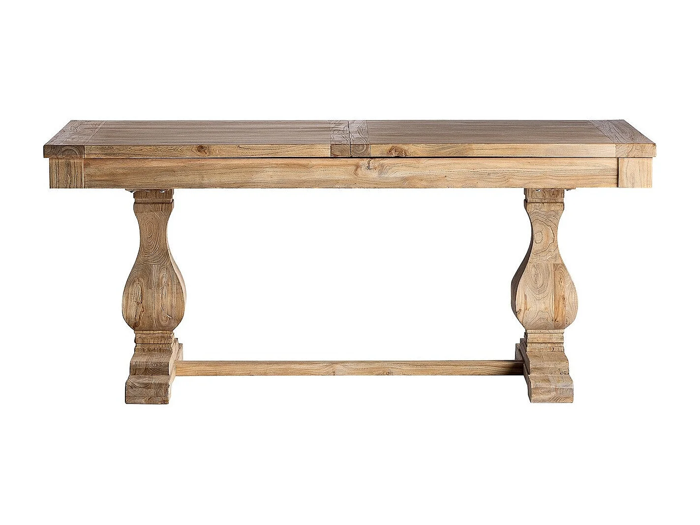 Bukila mesa de comedor rectangular extensible de madera maciza de olmo 200/280 cm-Ancho extensible 180x240cm