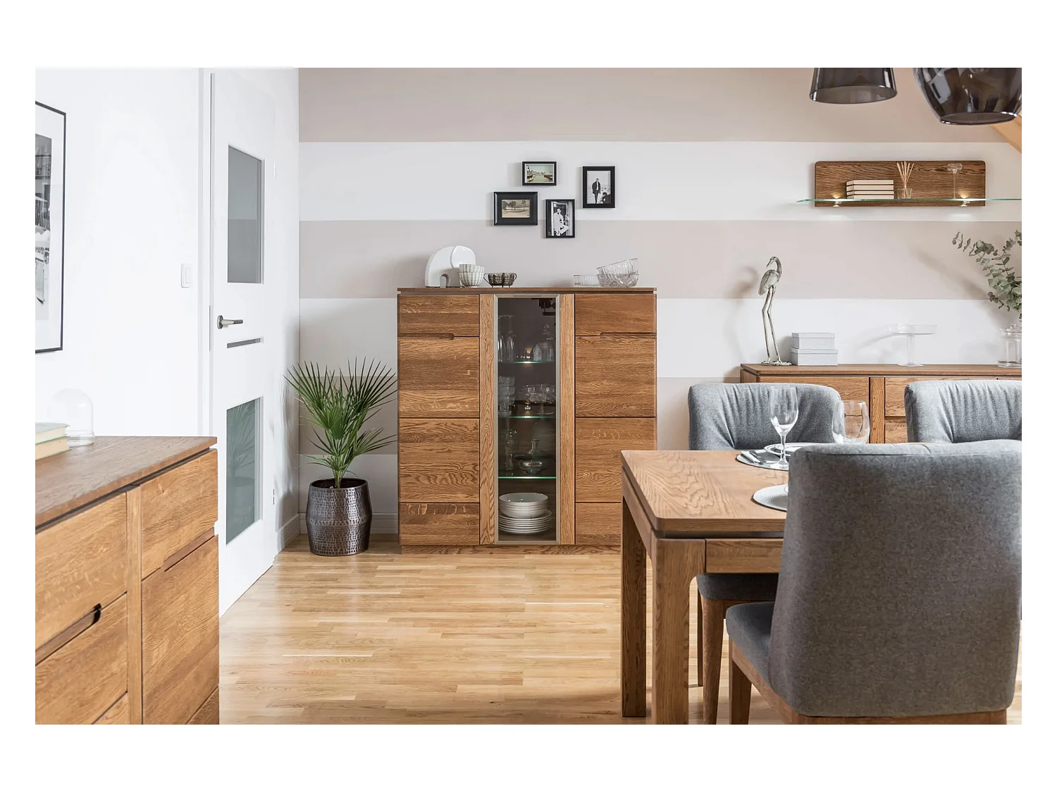 Table à manger extensible 160 à 250cm en bois de chêne rustique Manky