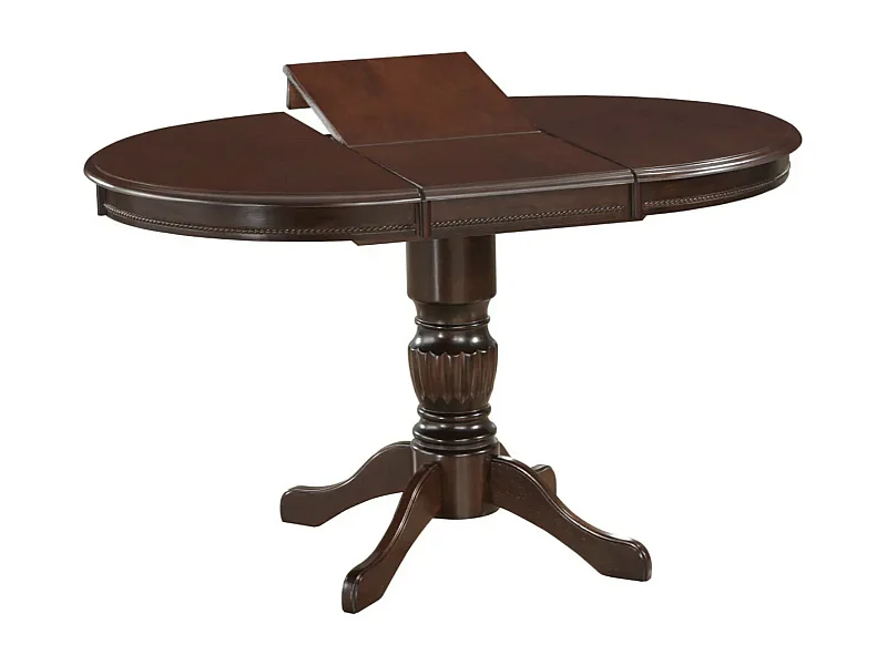 Table à manger ronde extensible bois acajou 90 à 125cm