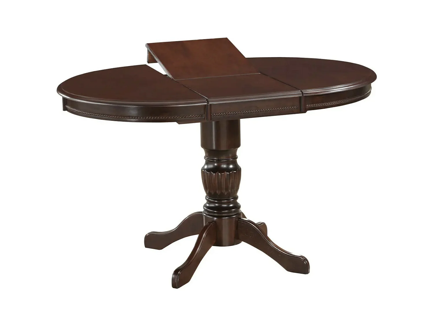 Table à manger ronde extensible bois acajou 90 à 125cm