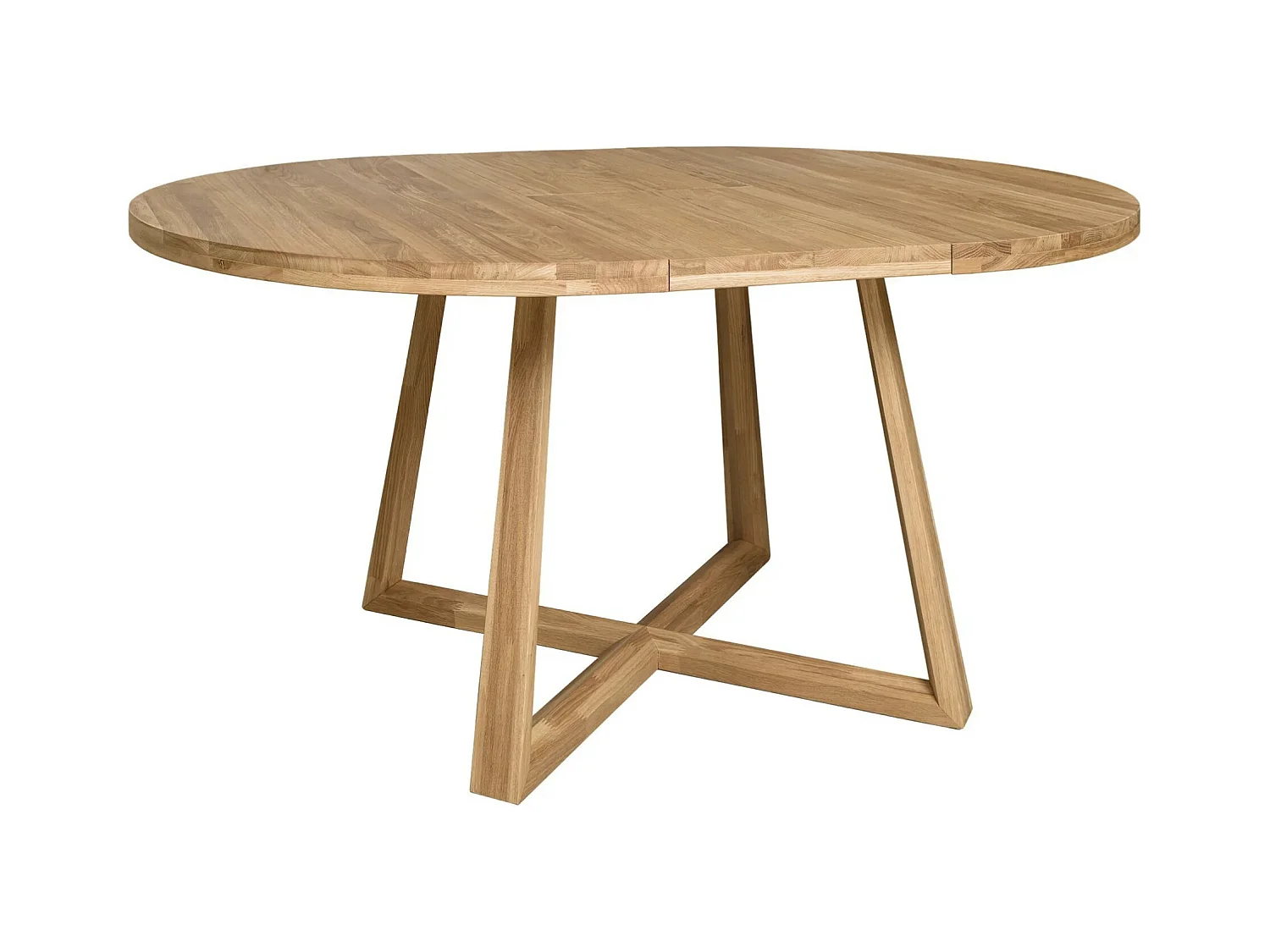 Table à manger ronde extensible 120 à 160cm en bois de chêne massif Mobalpy