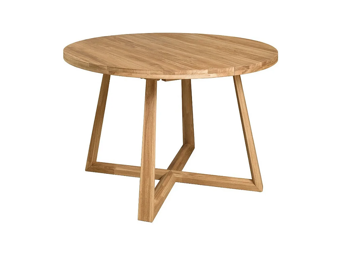 Table à manger ronde extensible 130 à 170cm en bois de chêne massif Mobalpy