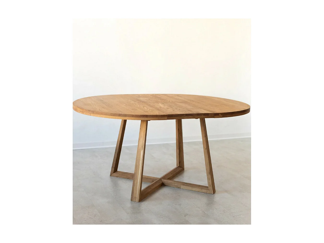 Table à manger ronde extensible 130 à 170cm en bois de chêne massif Mobalpy