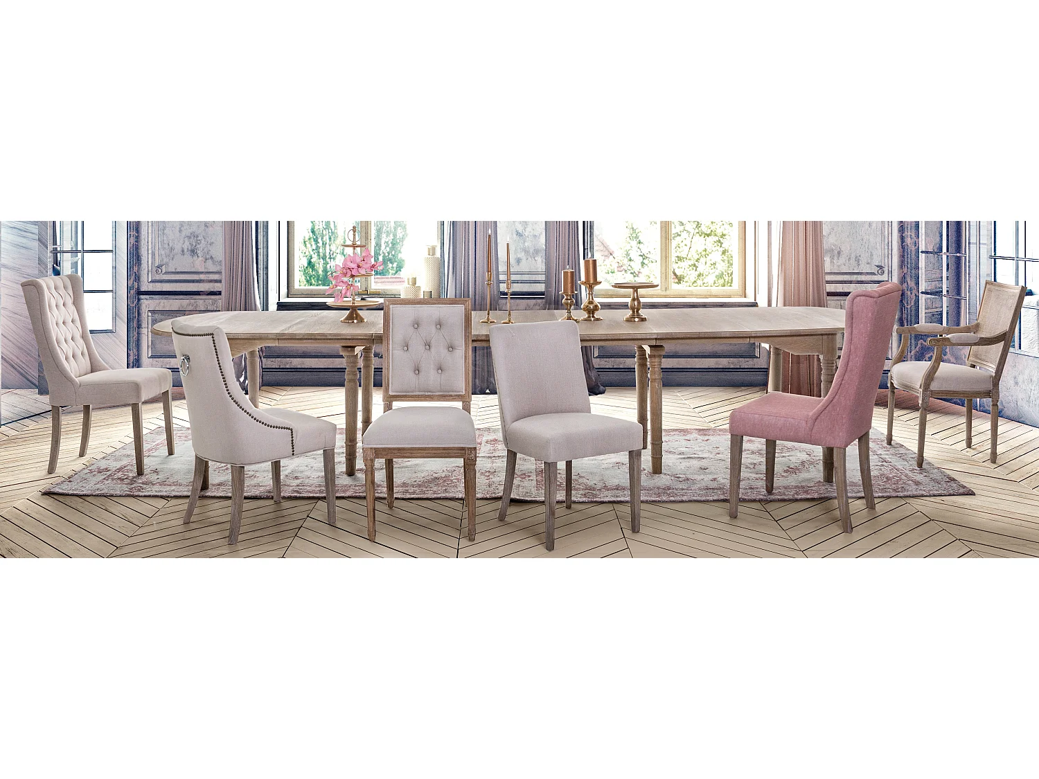 Table extensible bois de chêne naturel Badou L 152-382