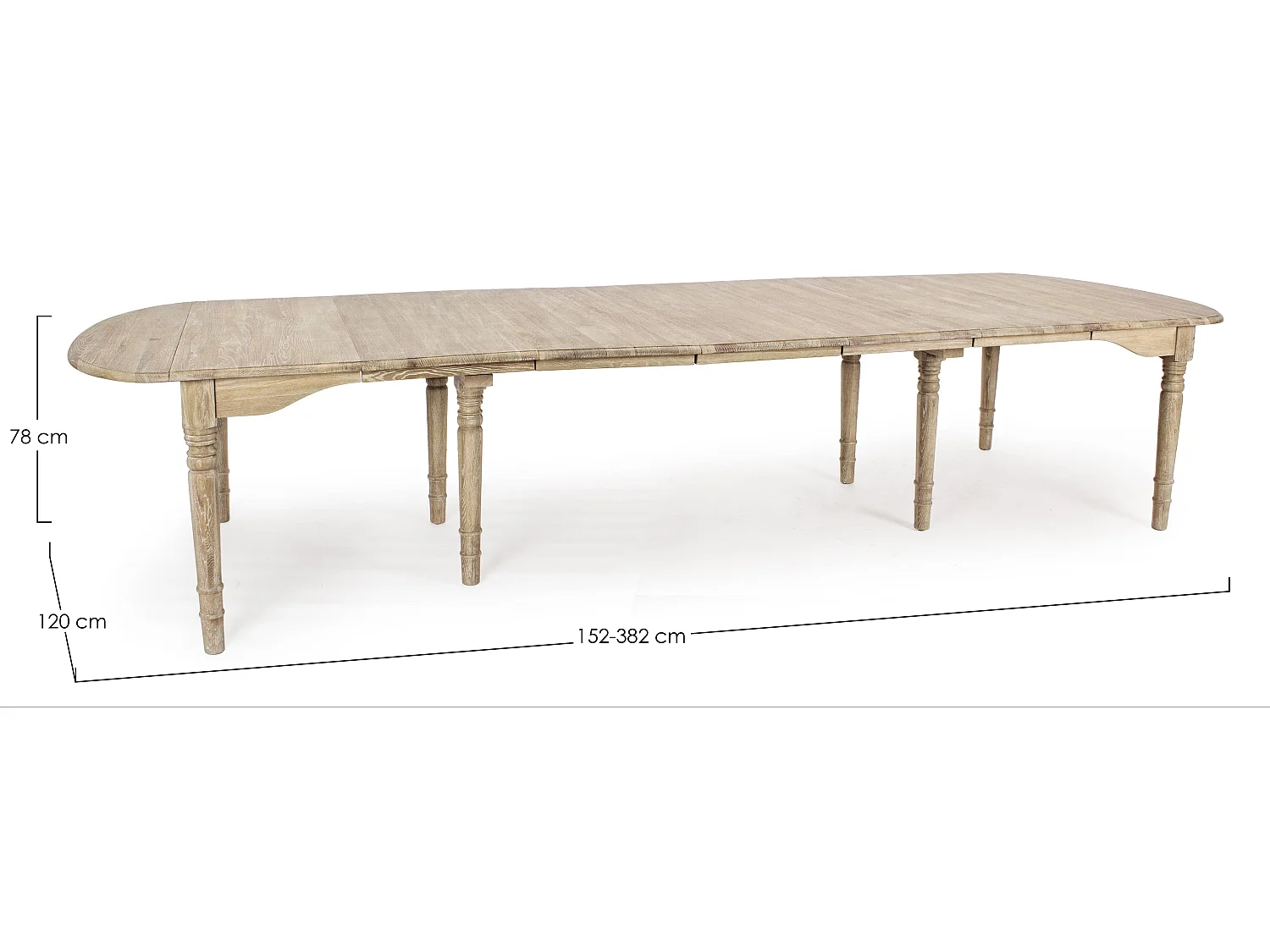 Table extensible bois de chêne naturel Badou L 152-382