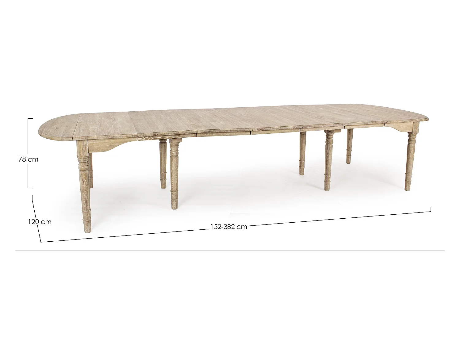 Table extensible bois de chêne naturel Badou L 152-382