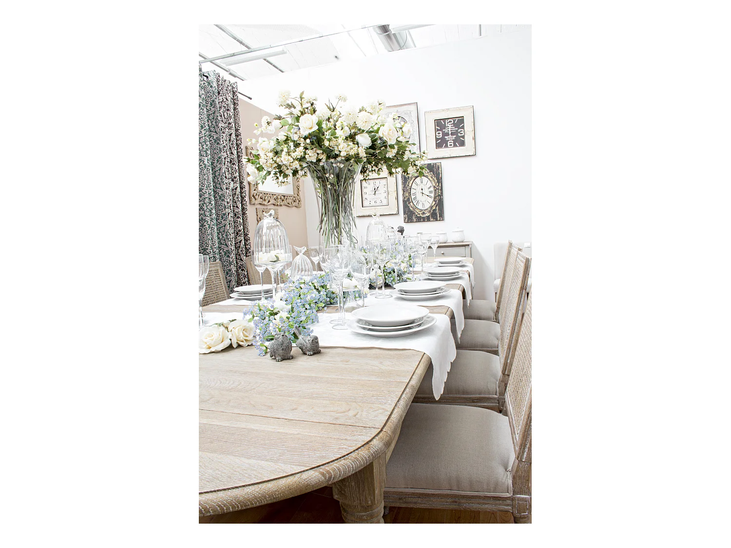 Table extensible bois de chêne naturel Badou L 152-382