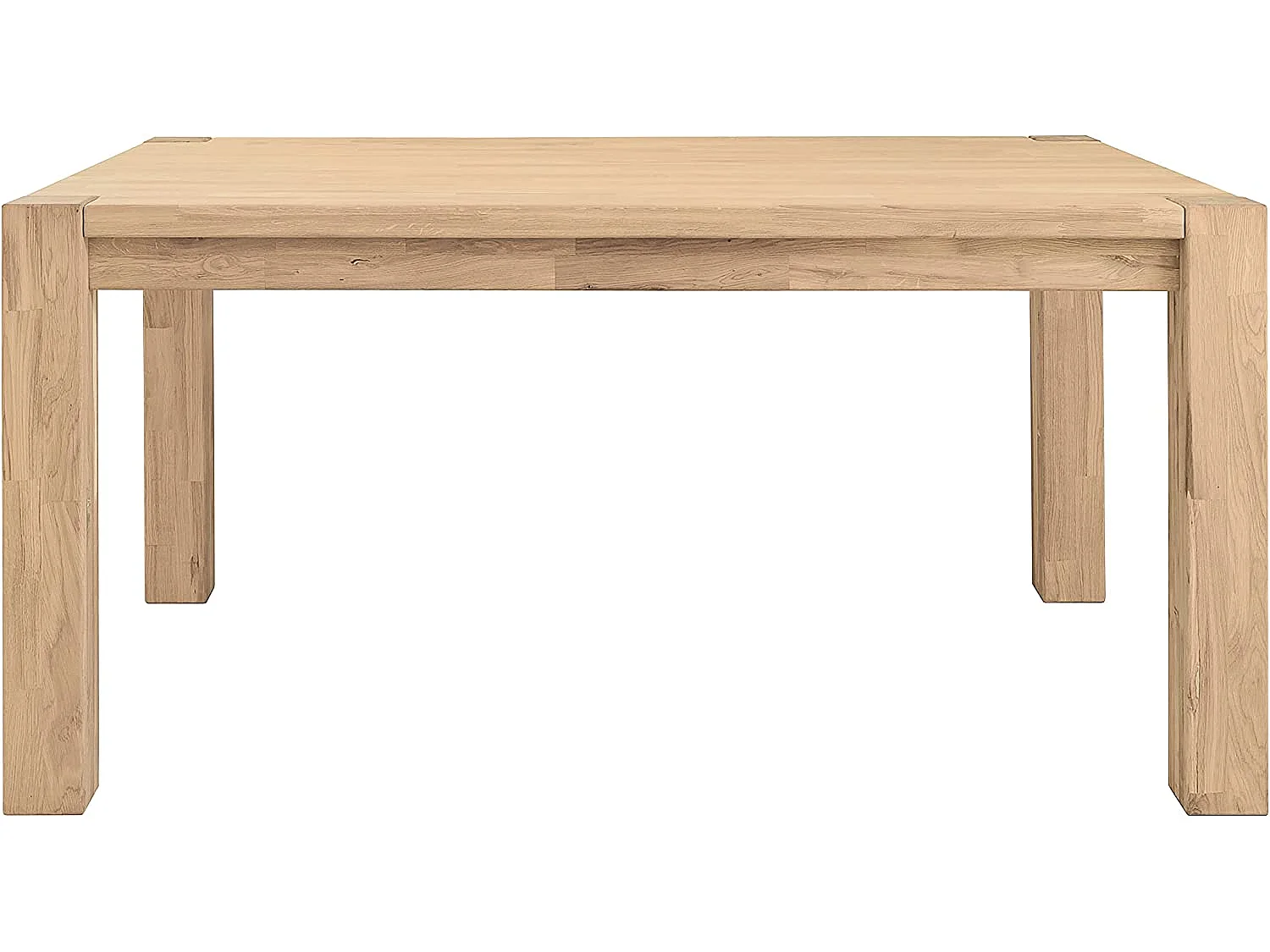 Mesa extensible Ritza de roble macizo blanqueado de 160 a 210 cm
