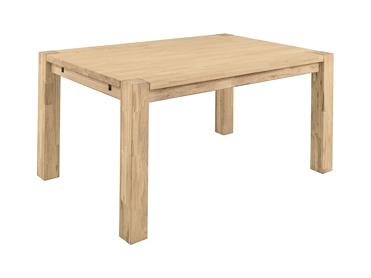 Table extensible en chêne massif blanchi Ritza 140 à 190cm