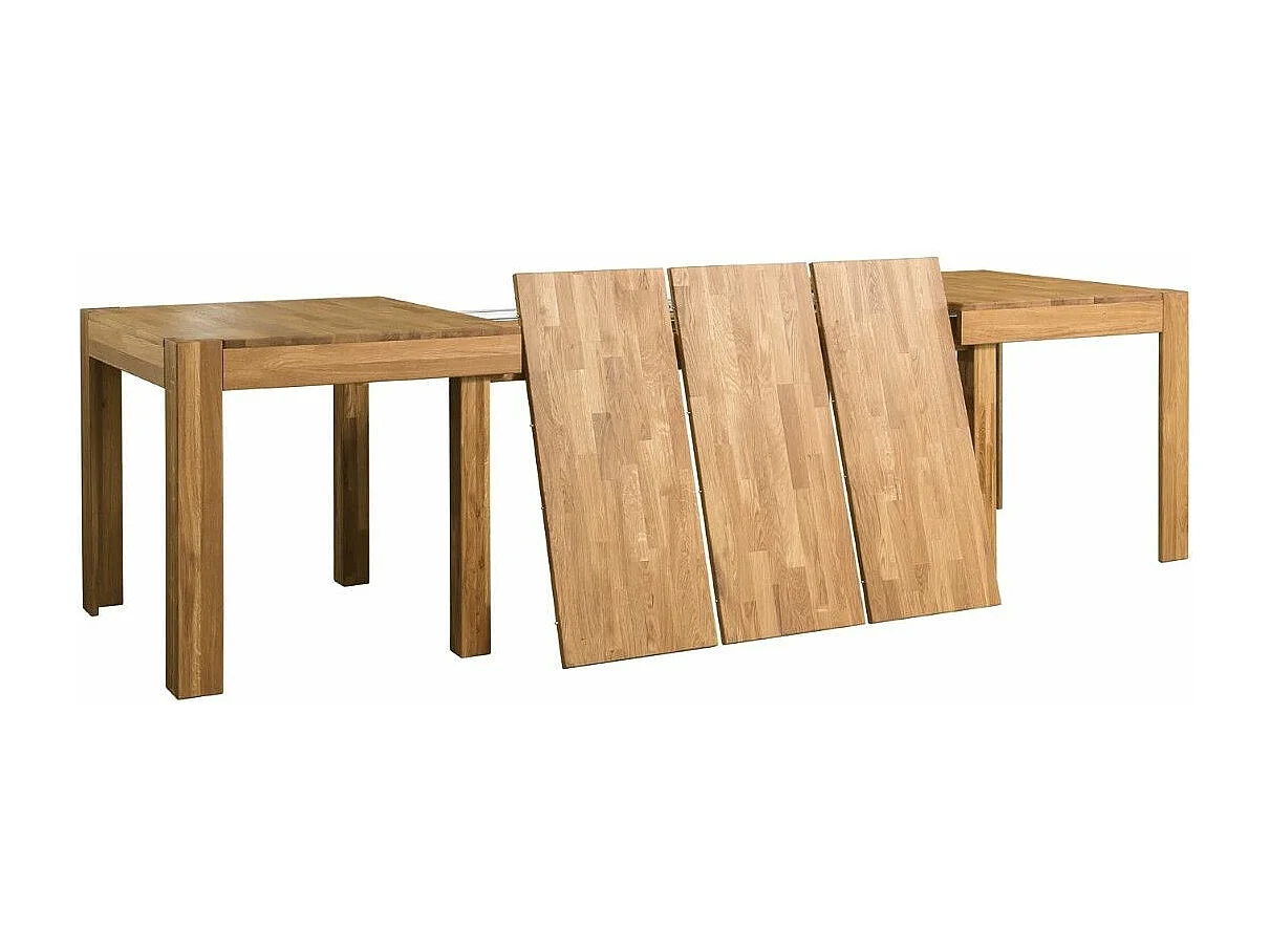 Mesa de comedor extensible de roble macizo de 4 a 12 plazas L 160 a 280 cm Kristen