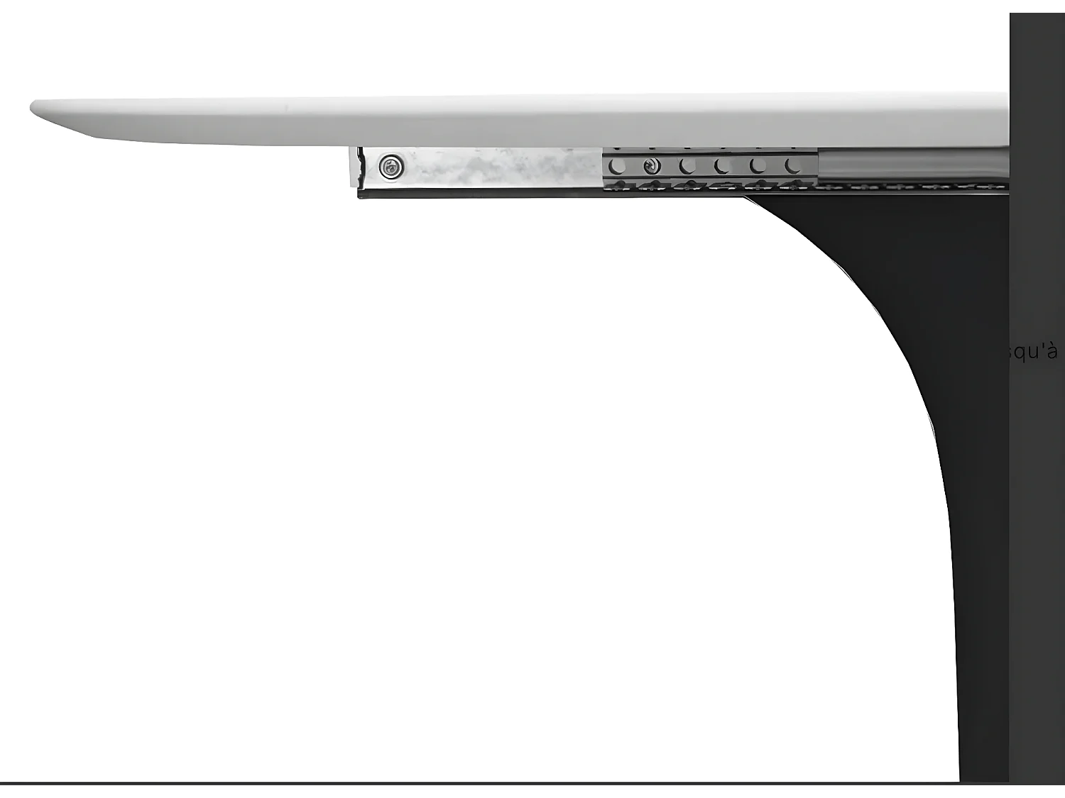 Table tulipe ovale extensible-Plateau Blanc mat-Largeur 160/220 cm-Piètement Noir brillant