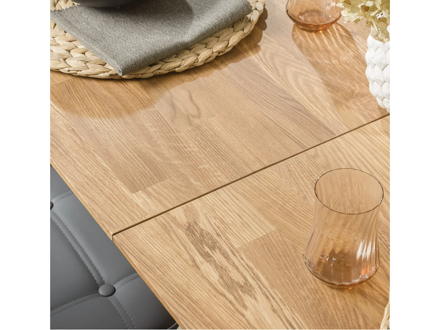 Osword uitschuifbare massief eikenhouten tafel 140 tot 180 cm