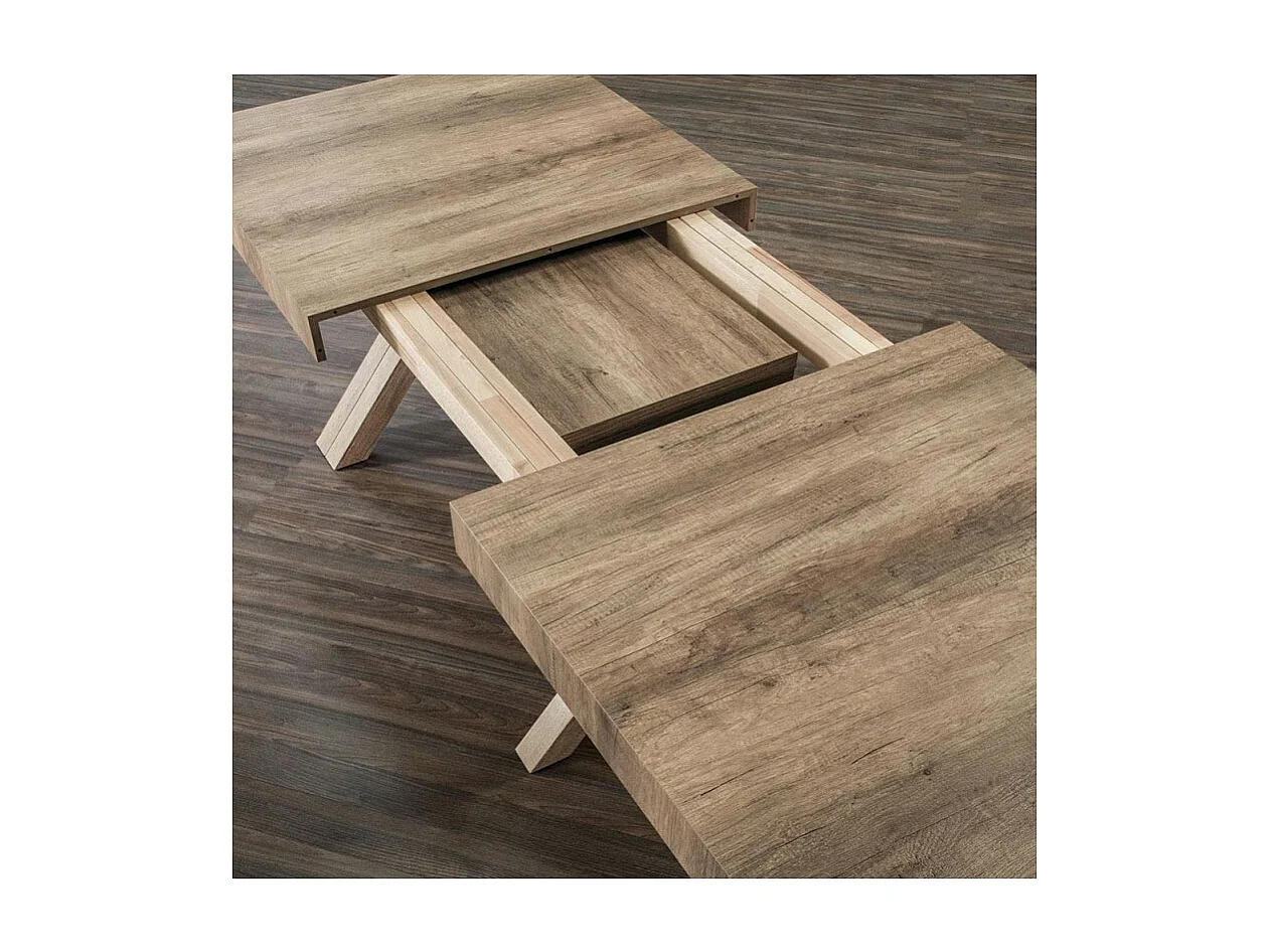 Table de repas extensible bois naturel 26 places jusqu'a 500cm Kopar-Taille Jusqu'a 500 cm