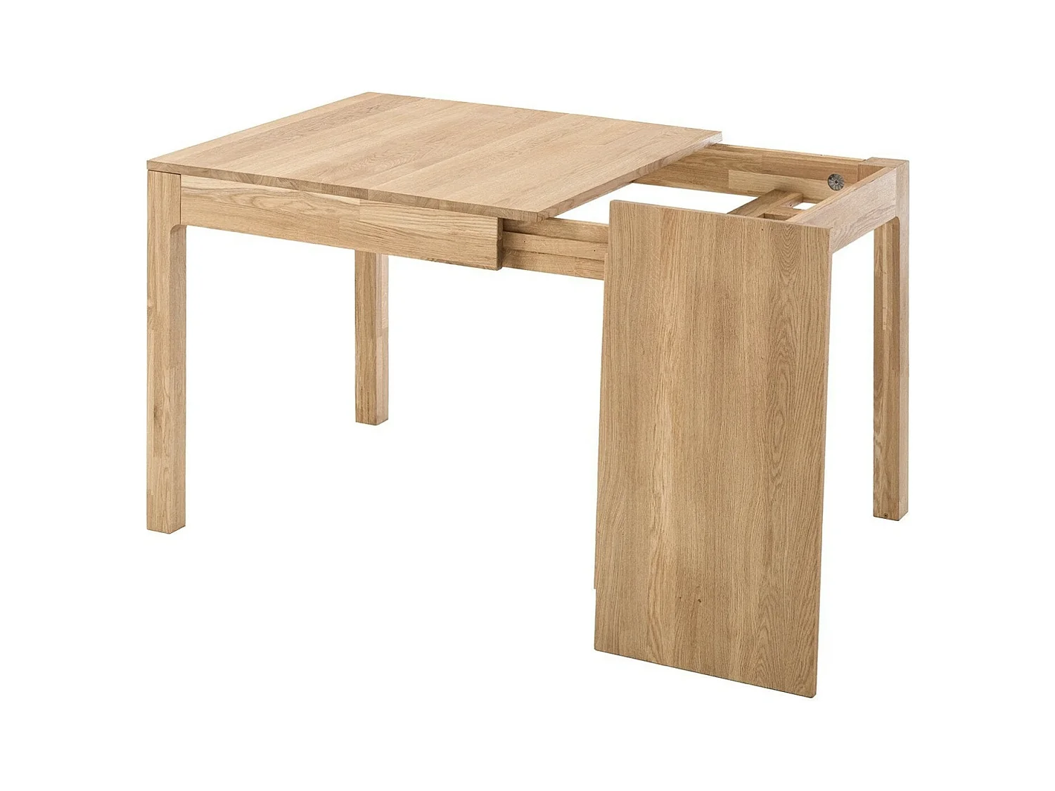 Table extensible en bois de chêne massif Marko 85 à 125cm