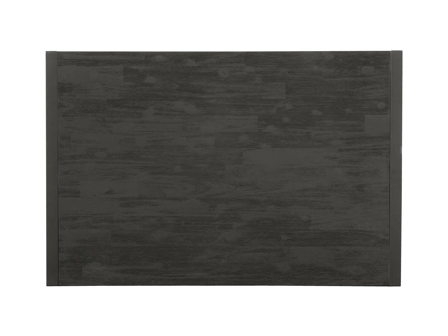 Uitschuifbare tafel 180/230 cm 10 plaatsen vintage zwart massief hout en zwart stalen poten Zayane