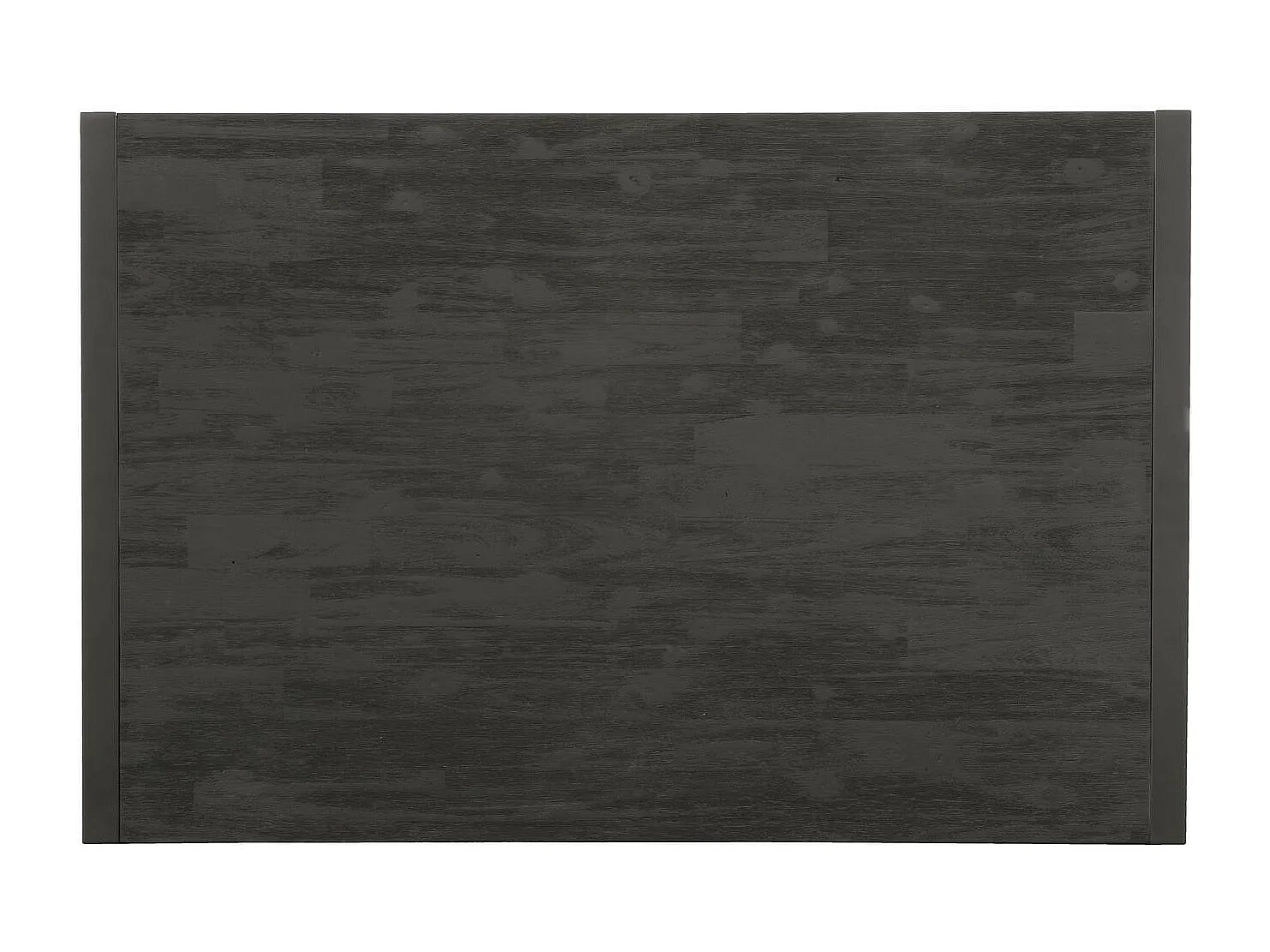 Uitschuifbare tafel 180/230 cm 10 plaatsen vintage zwart massief hout en zwart stalen poten Zayane