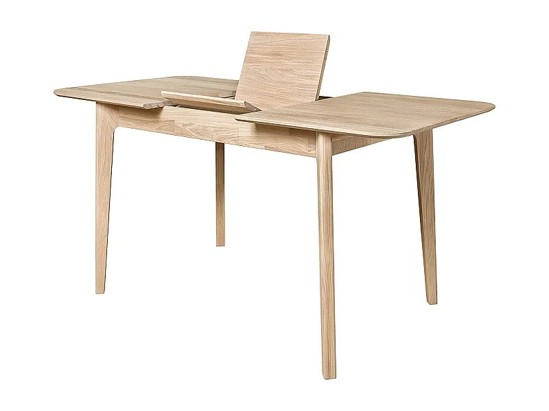 Petite table rectangulaire extensible 120 à 160cm en bois de chêne blanchi Franka