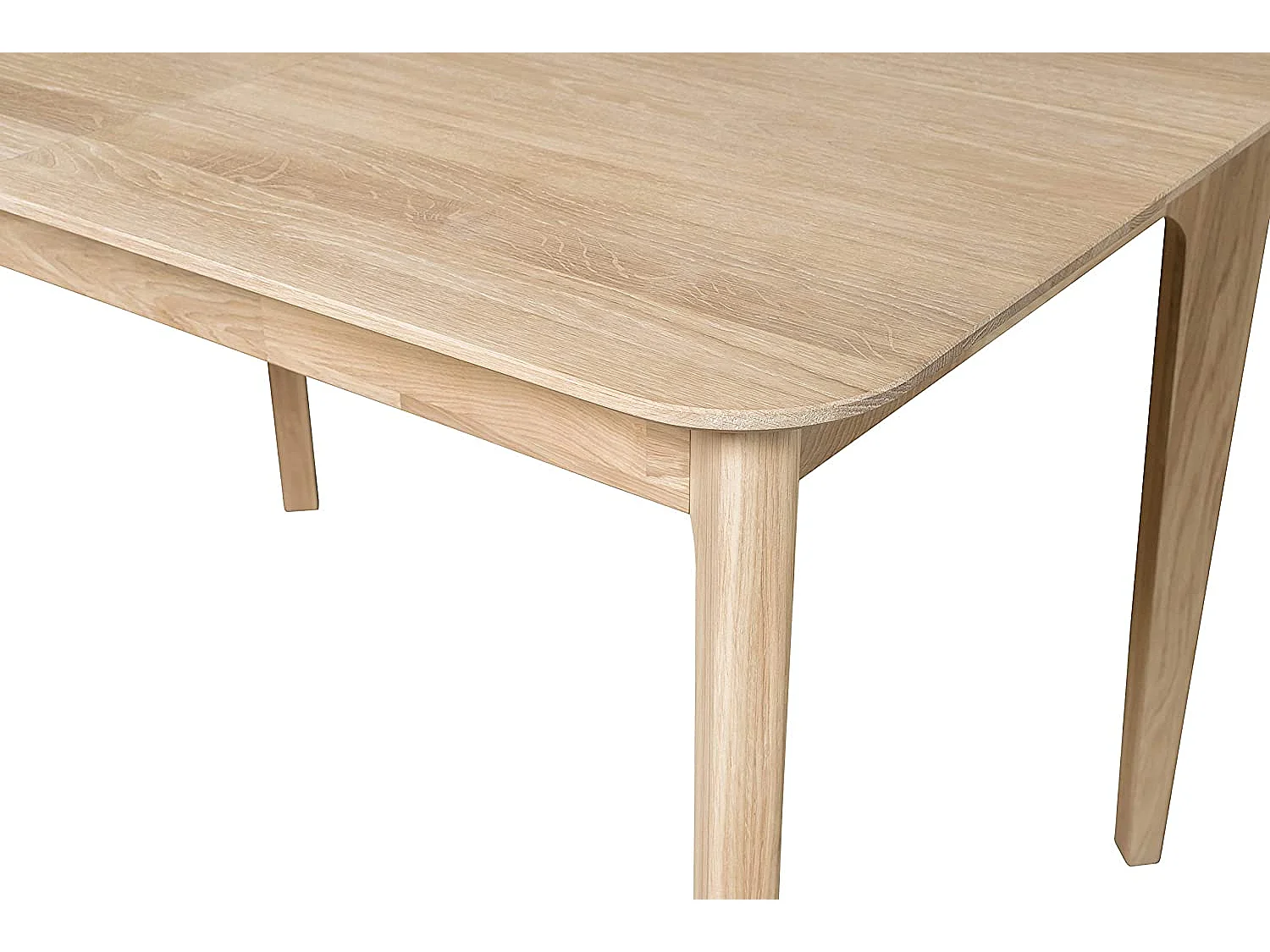 Kleine rechthoekige uitschuifbare tafel 120 tot 160 cm in gebleekt eikenhout Franka