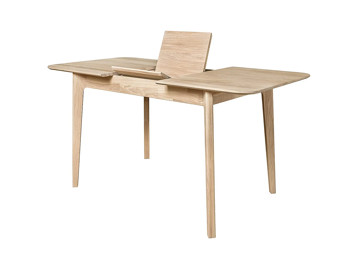 Petite table rectangulaire extensible 120 à 160cm en bois de chêne blanchi Franka