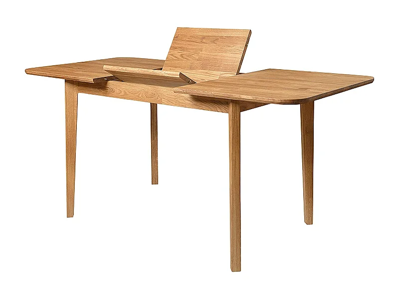Petite table rectangulaire extensible 120 à 160cm en bois de chêne massif Franka