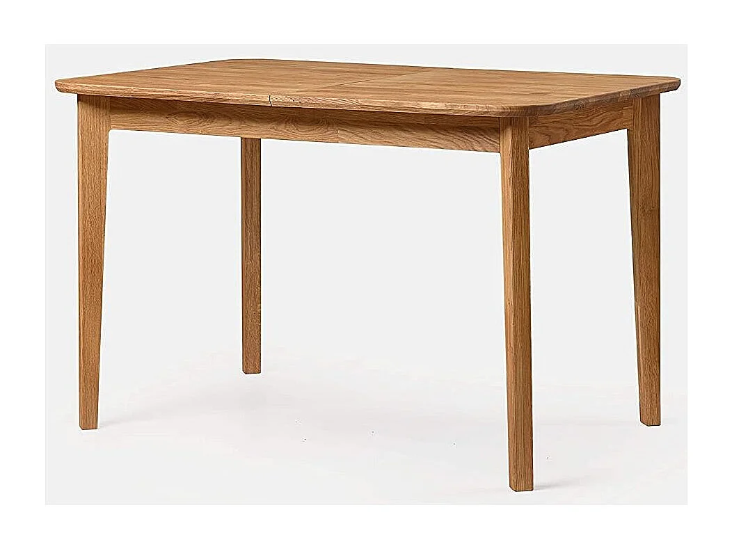 Mesa pequeña rectangular extensible de 120 a 160 cm en madera maciza de roble Franka