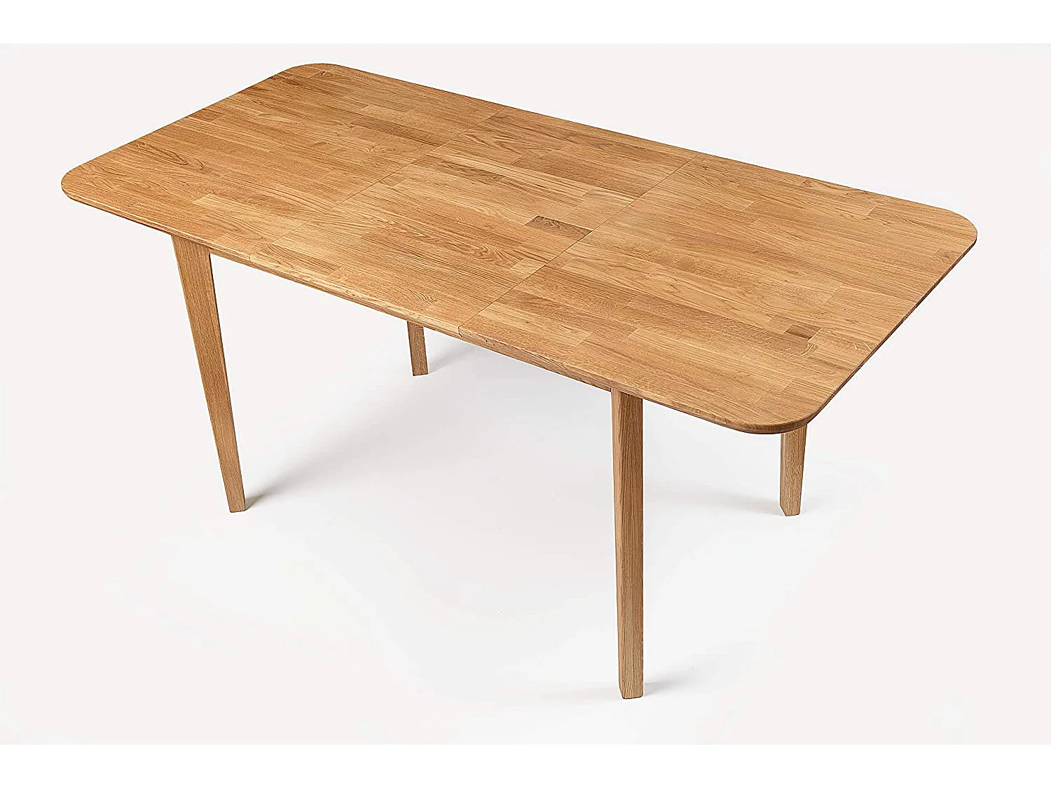 Mesa pequeña rectangular extensible de 120 a 160 cm en madera maciza de roble Franka