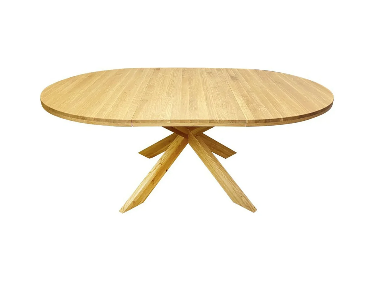 Table extensible ronde en bois de chêne miel Boris 140-190cm