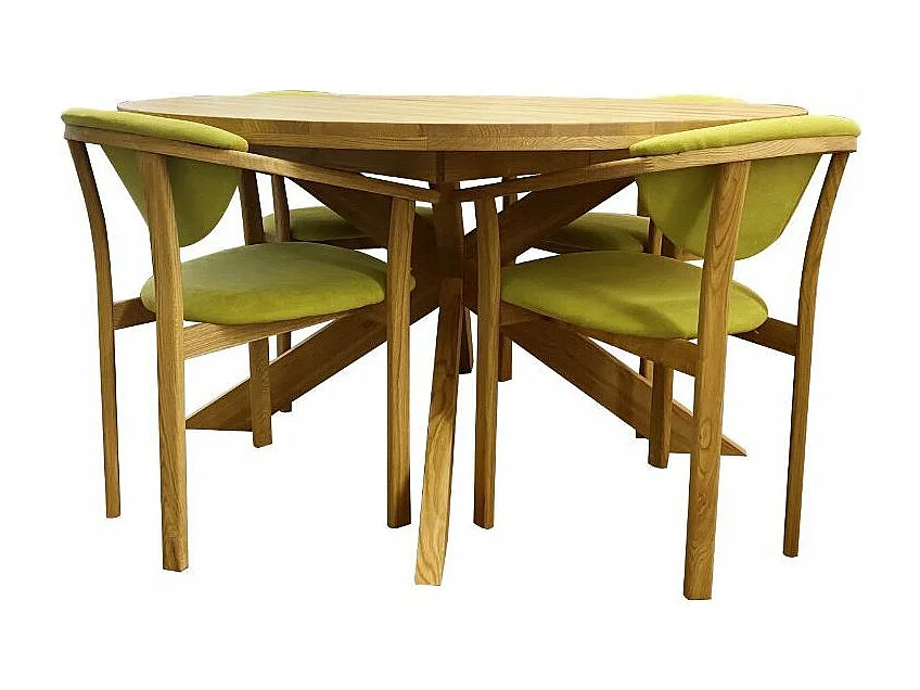 Table extensible ronde en bois de chêne miel Boris 140-190cm
