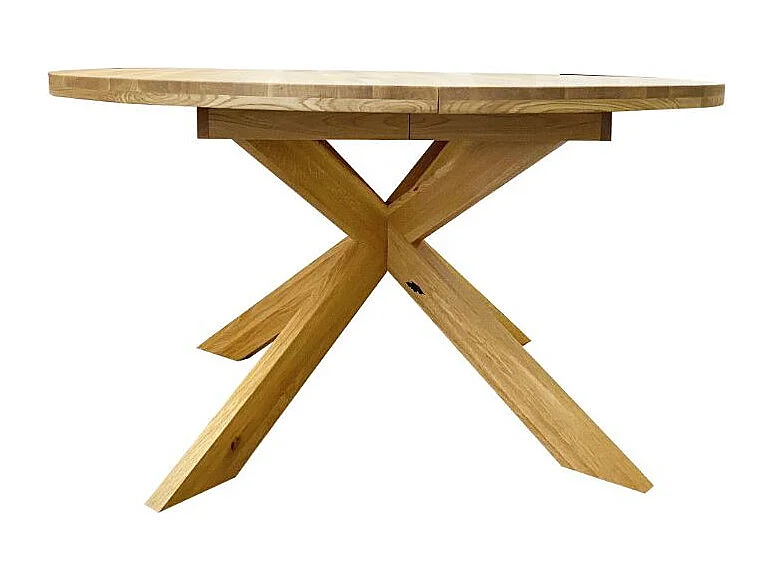 Table extensible ronde en bois de chêne miel Boris 140-190cm