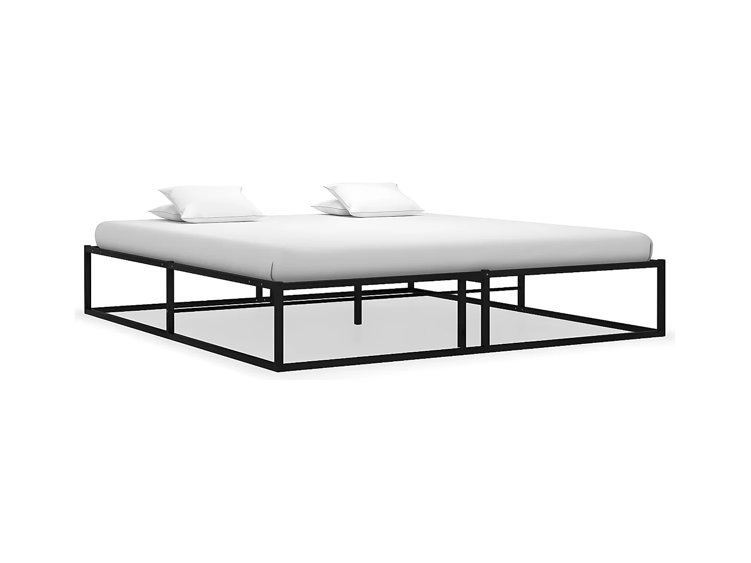 Cadre de lit en métal noir Kouza-160x200
