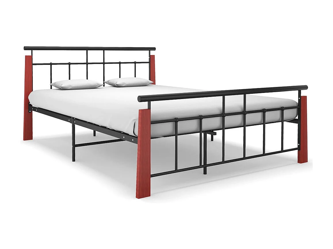 Lit Métal et bois de chêne massif 140x200 2