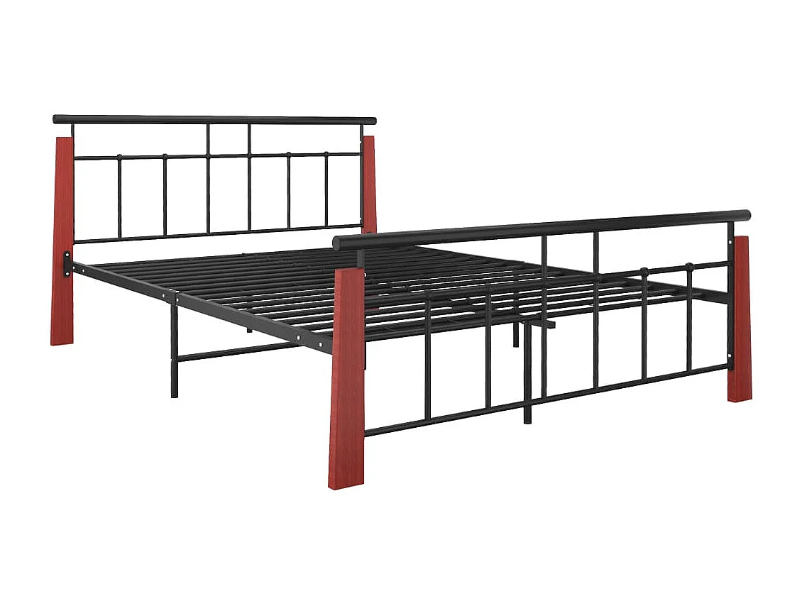 Lit Métal et bois de chêne massif 140x200 2