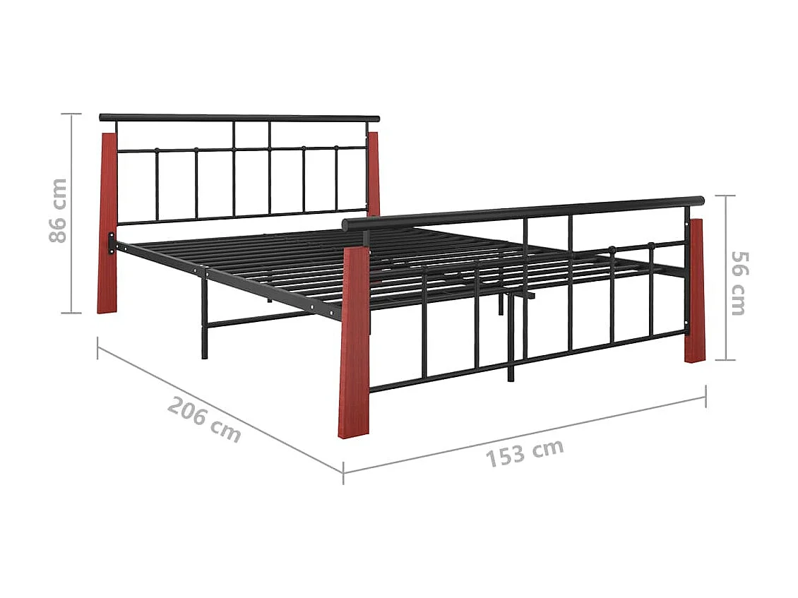 Lit Métal et bois de chêne massif 140x200 2