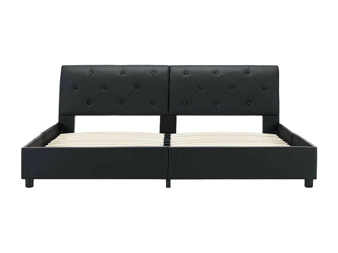 Lit Noir Similicuir 160x200