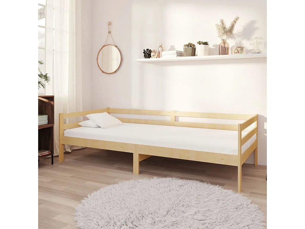 Lit avec matelas 90x200 Bois de pin massif