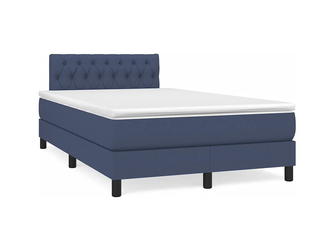 Lit à sommier tapissier avec matelas Bleu 120x200 Tissu 3