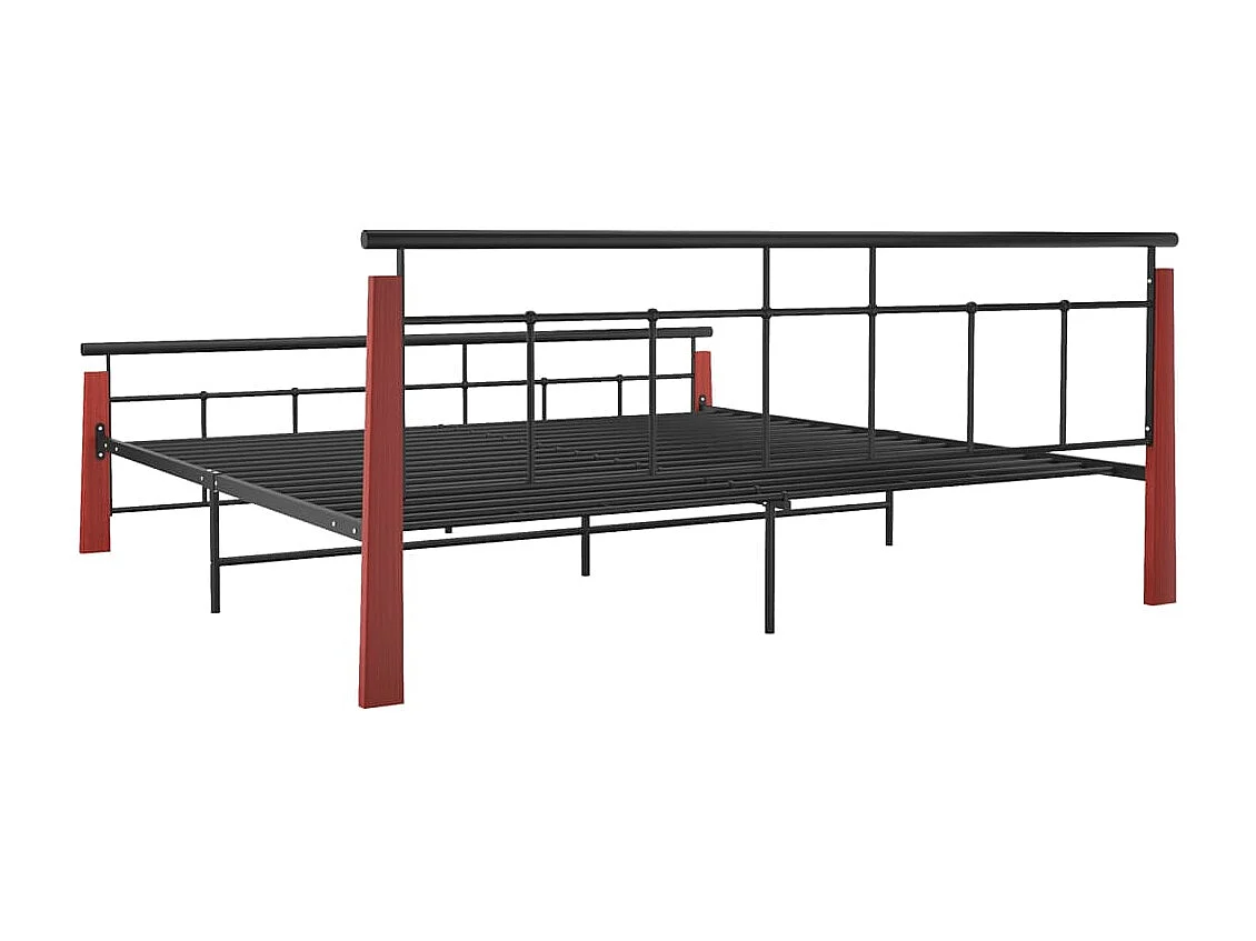 Lit Métal et bois de chêne massif 200x200 2