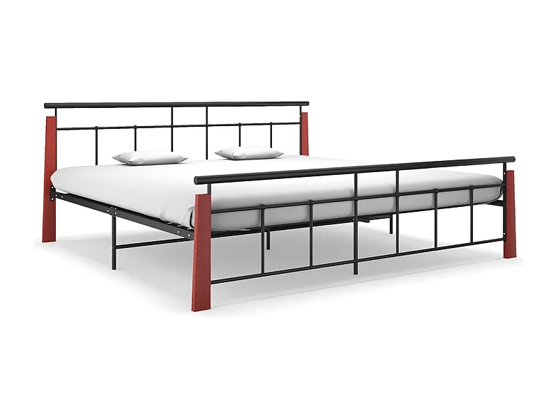 Lit Métal et bois de chêne massif 200x200 2