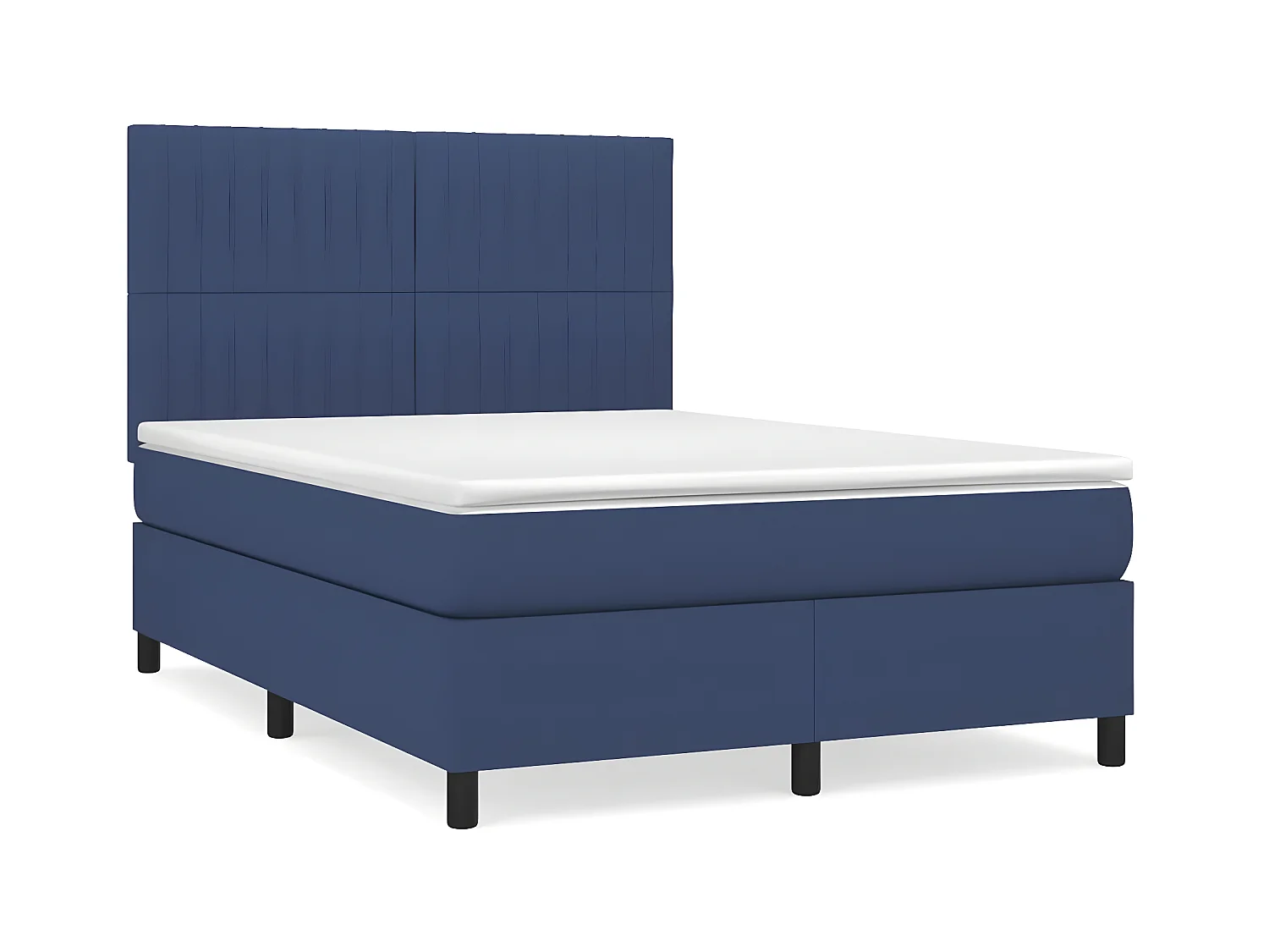 Lit à sommier tapissier avec matelas Bleu 140x200 Tissu 4