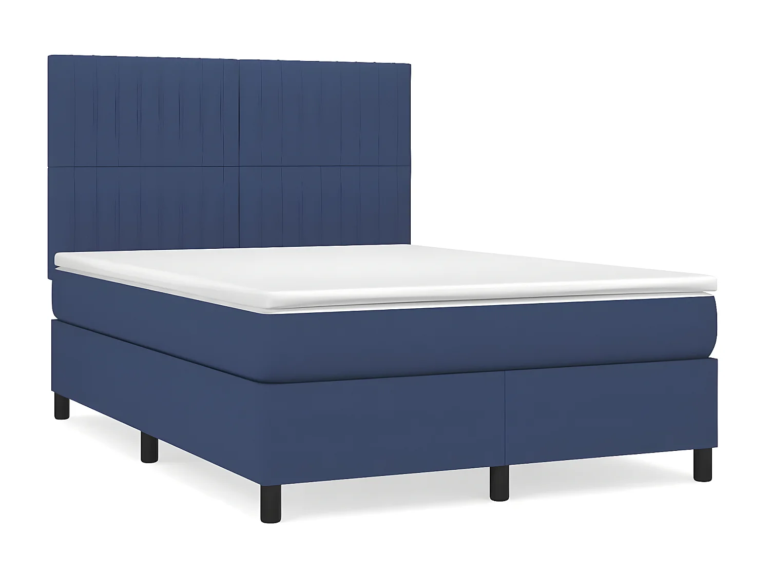 Lit à sommier tapissier avec matelas Bleu 140x200 Tissu 4