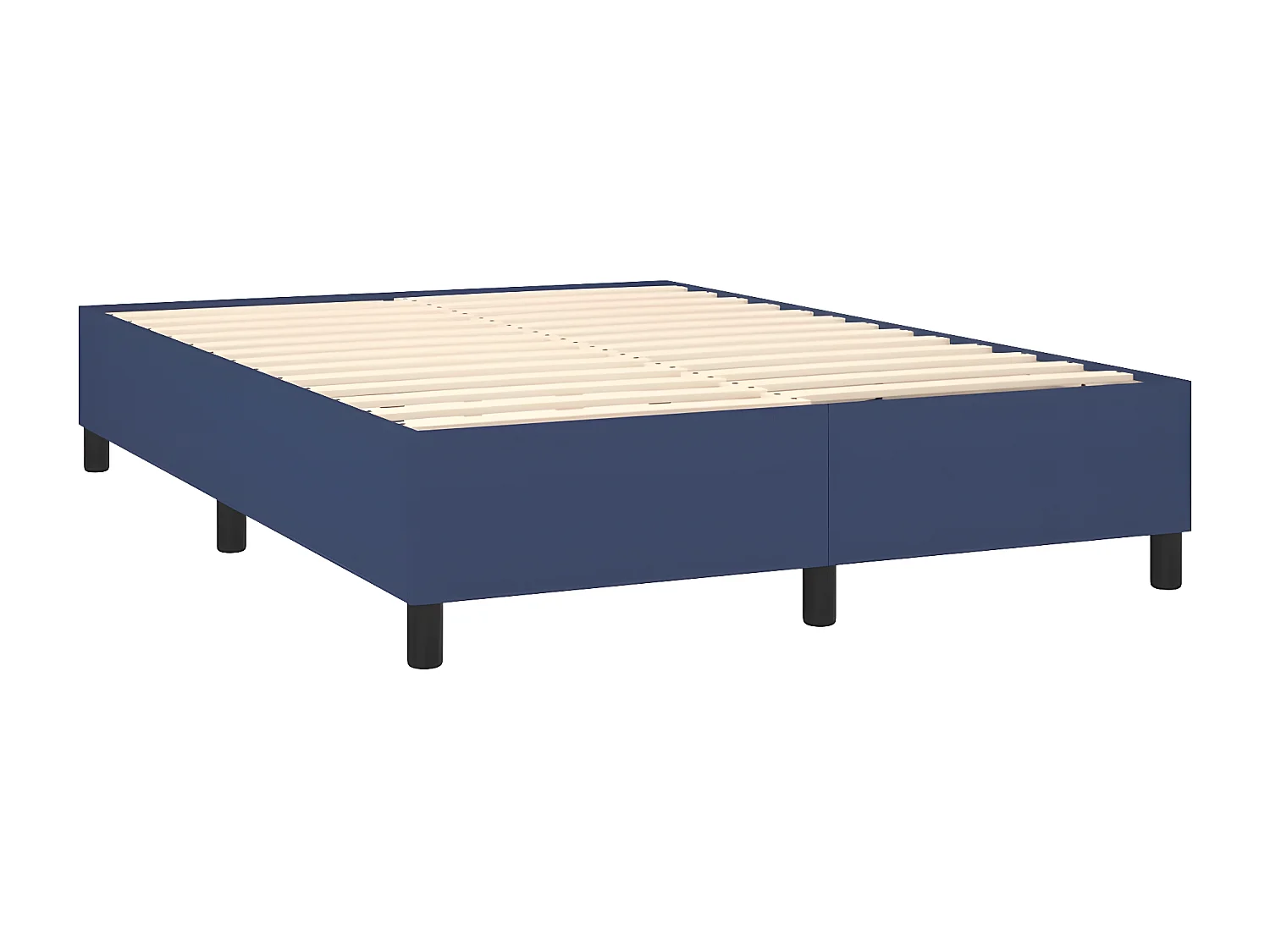 Lit à sommier tapissier avec matelas Bleu 140x200 Tissu 4