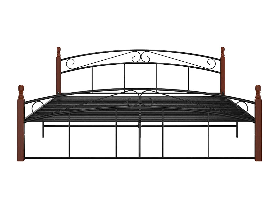 Lit Noir Métal et bois de chêne massif 180x200 2