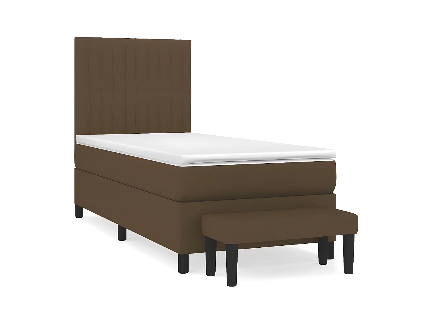 Lit à sommier tapissier avec matelas Marron foncé 80x200 4