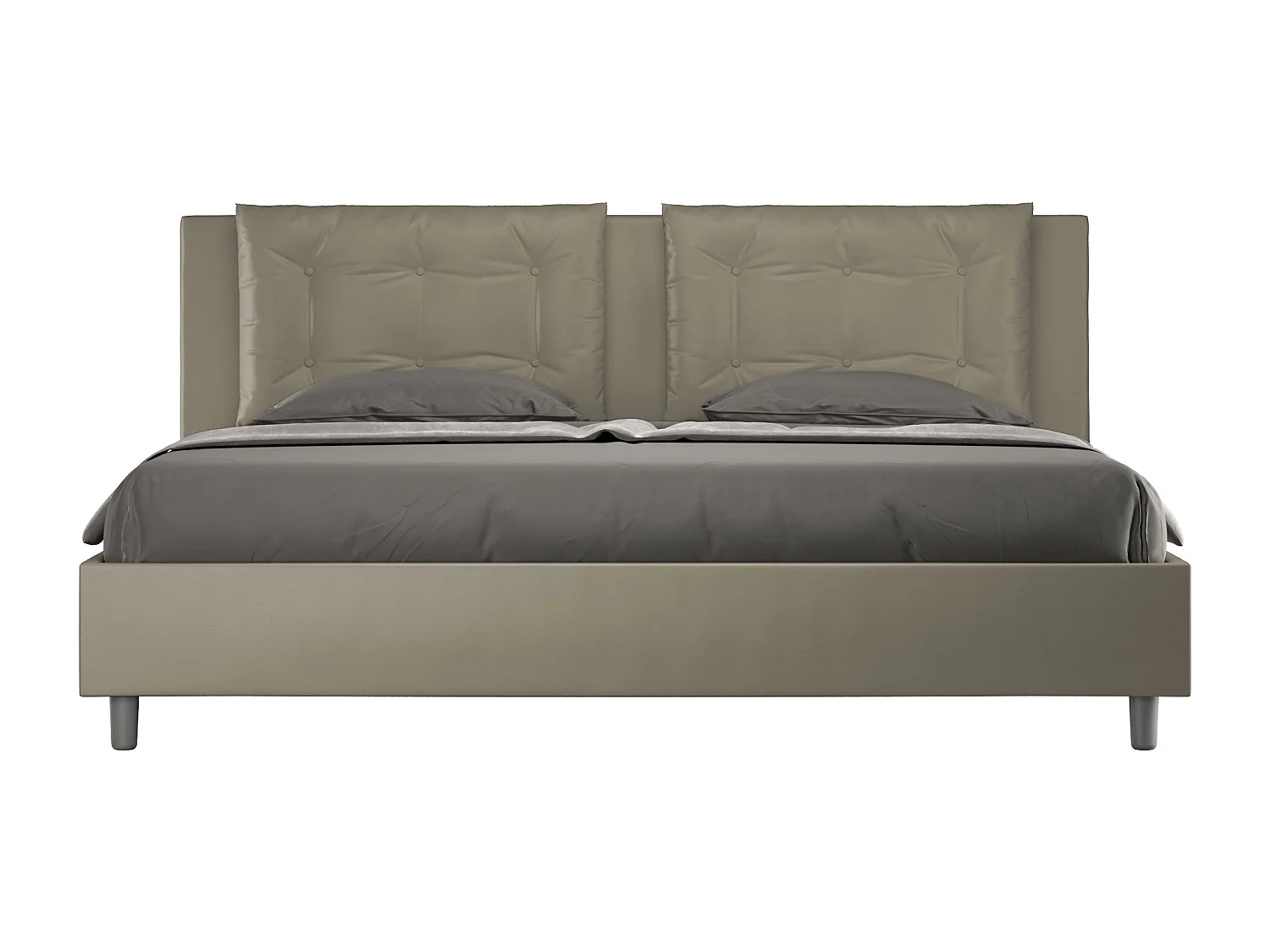 Gestoffeerd Bed 180x200 zonder lattenbodem kunstleer cappuccino Annalisa