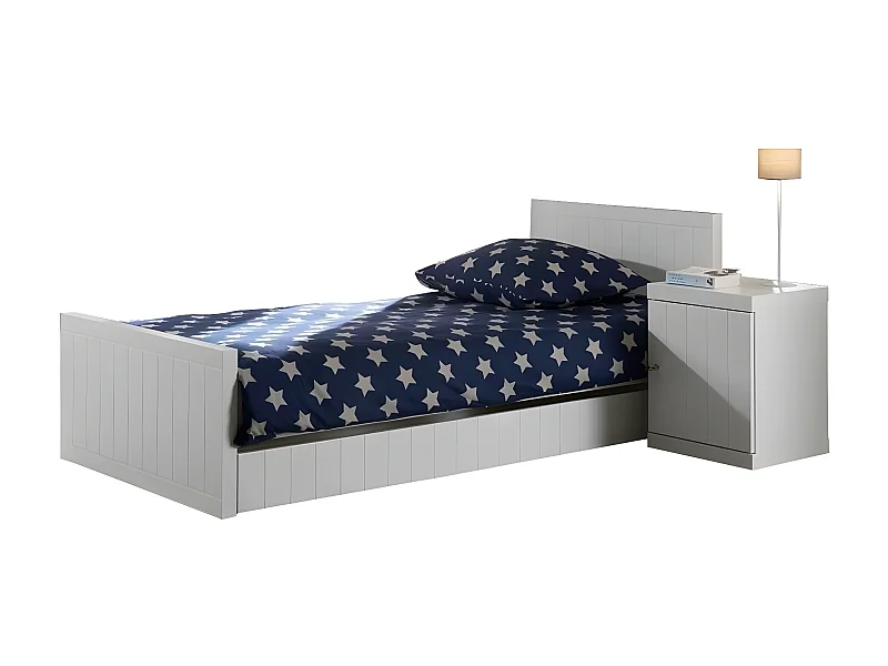 Cama nido 90x200 cm madera lacada blanca Robin