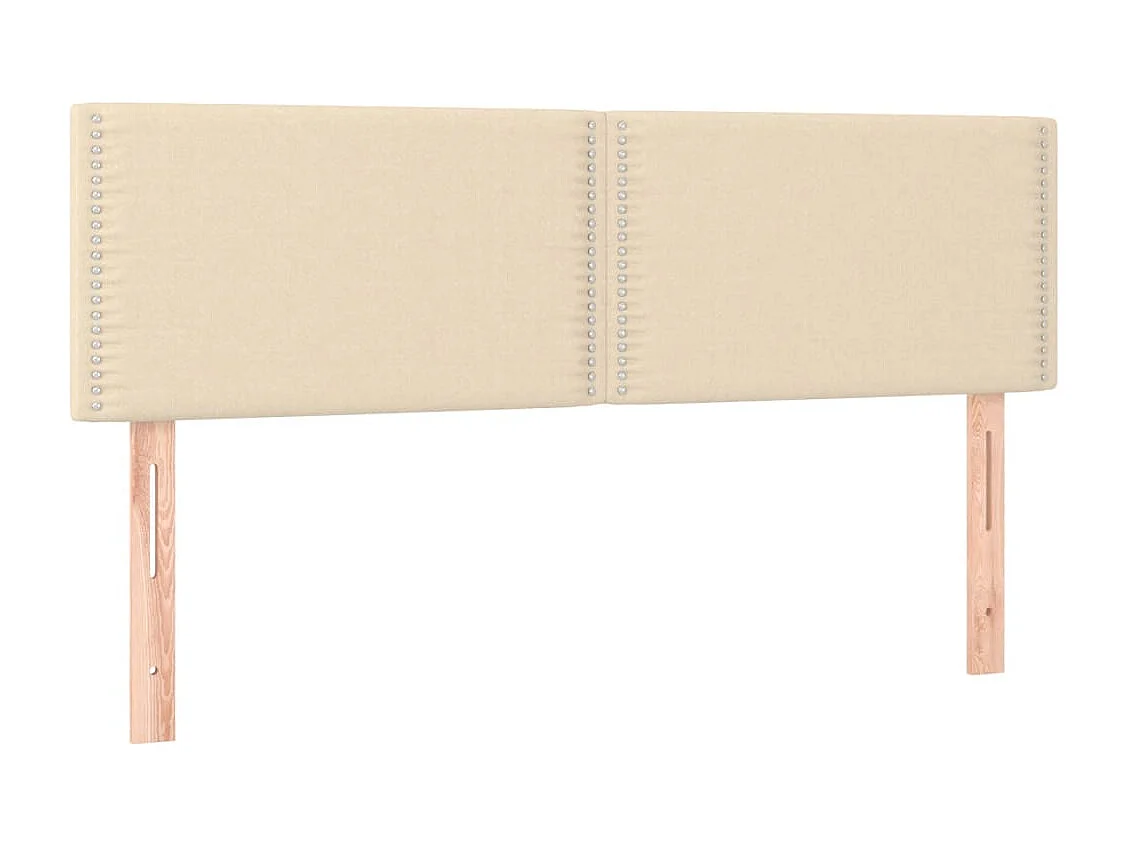 Lit à sommier tapissier avec matelas Crème 140x200 Tissu 4