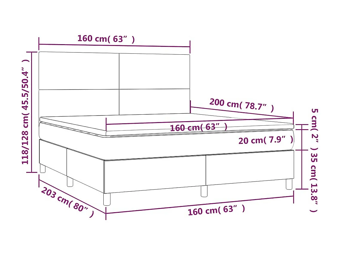 Boxspring met matras stof zwart 160x200 cm